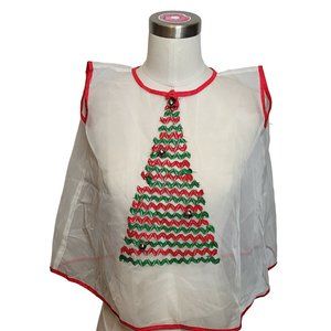 Christmas Smock Sheer Fabric Christmas Tree Handmade Vintage Retro 1960s